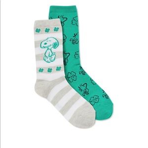 Peanuts Women's St. Patrick's Day Crew Sock 2 Pack